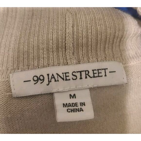 99 Jane Street Open Front Cardigan Roll Tab Sleeve Medium - Tan Wheat Color - Picture 3 of 6